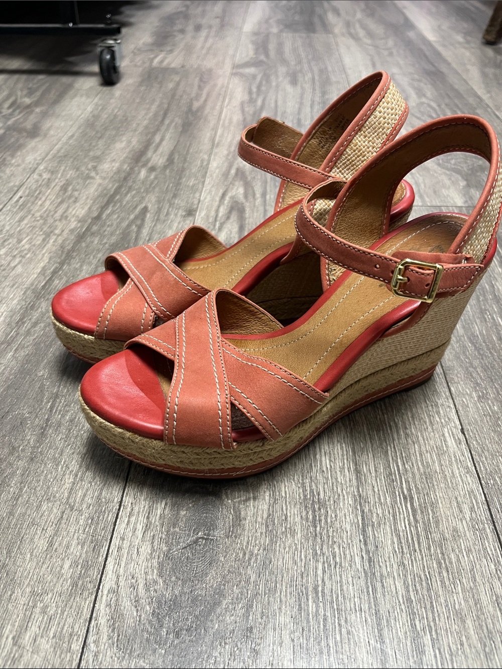 Clark’s Indigo Women's Coral Wedge Sandals with Ankle Strap 7M